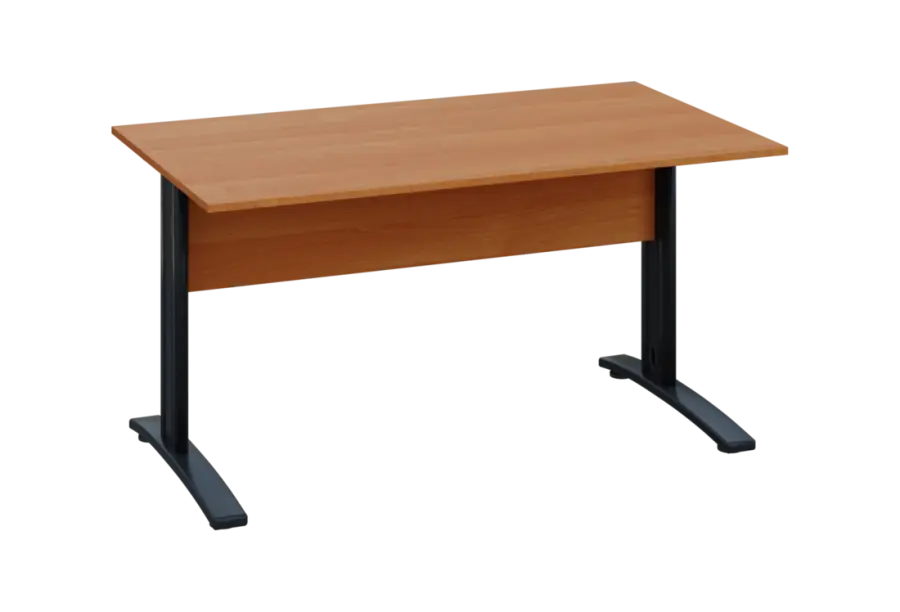 EPK 18 - 14 stůl kancelářský, kovová podnož černá, deska 18 mm, široký 1400 mm, olše jantar